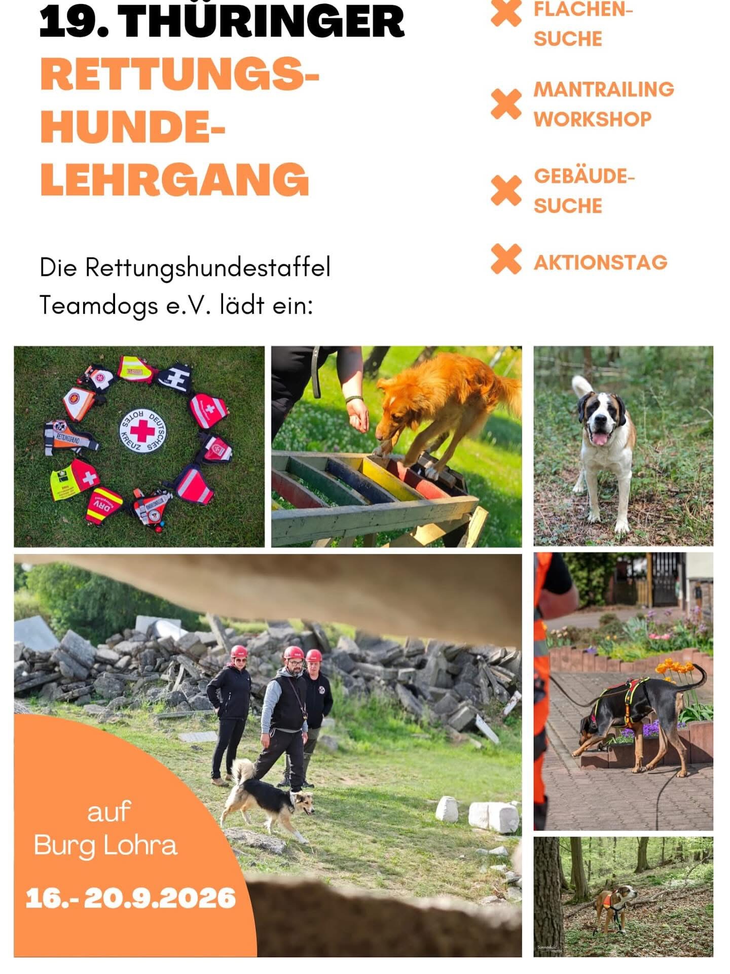 Der Thüringer Rettungshundelehrgang wird 19!